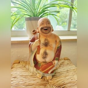 Satsuma Moriage Figurine Budha House of Koshu Japanese Kamotsuru Empty Bottle